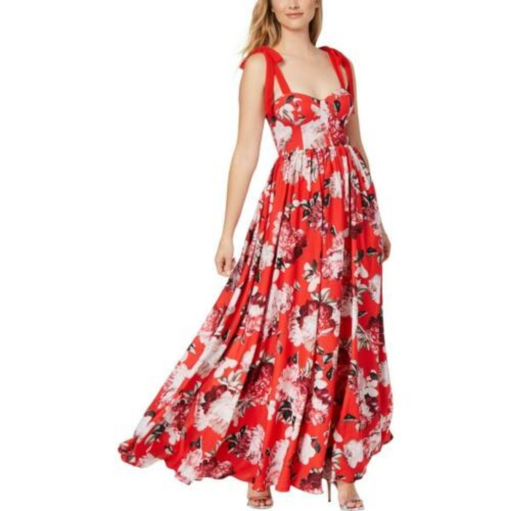 fame and partners bustier maxi gown